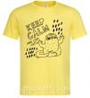 Мужская футболка Keep calm and love cats Лимонный фото