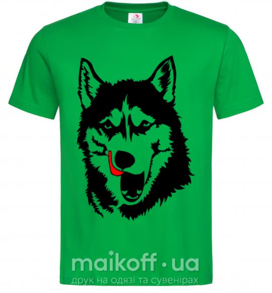 Мужская футболка Husky licked Зеленый фото