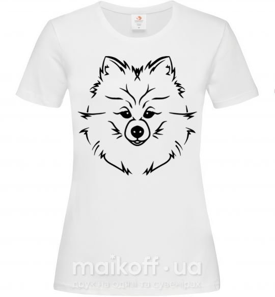 Женская футболка Pomeranian Белый фото