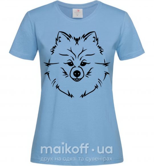 Женская футболка Pomeranian Голубой фото