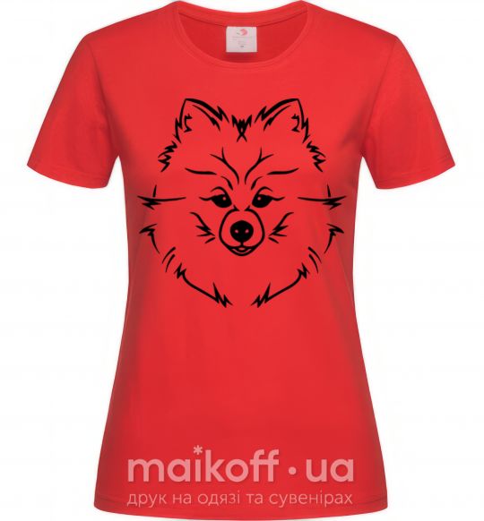 Женская футболка Pomeranian Красный фото