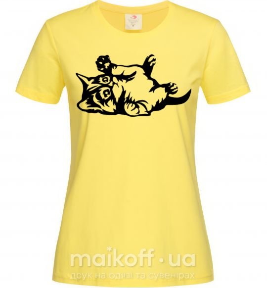 Женская футболка Котенок Лимонный фото