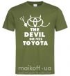 Мужская футболка The devil drives toyota Оливковый фото