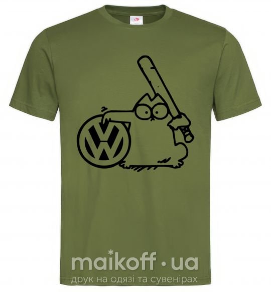 Чоловіча футболка Danger Volkswagen Оливковий фото