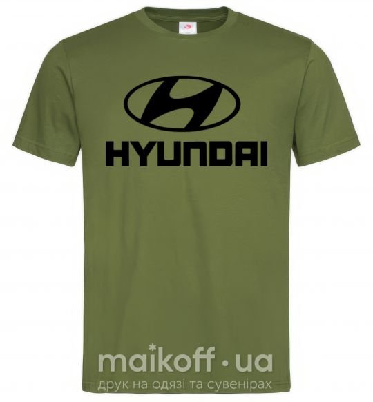 Чоловіча футболка Hyundai logo Оливковий фото