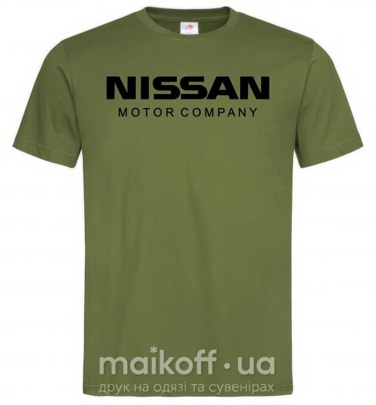 Мужская футболка Nissan motor company Оливковый фото