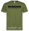 Чоловіча футболка Nissan motor company Оливковий фото