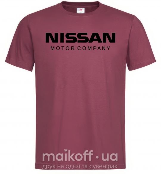 Мужская футболка Nissan motor company Бордовый фото