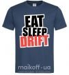 Мужская футболка Eat sleep drift Темно-синий фото