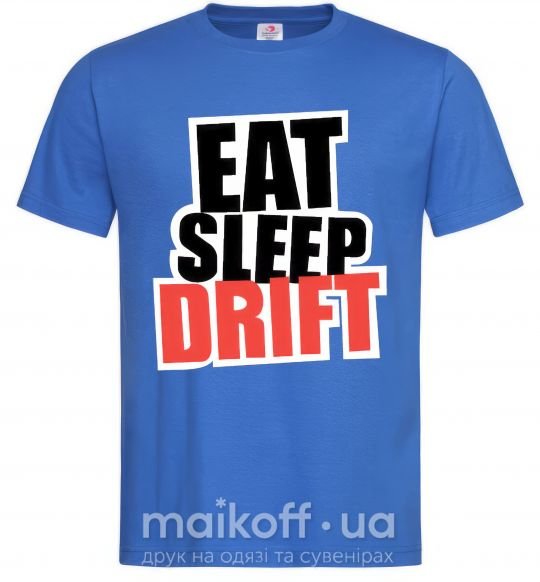 Мужская футболка Eat sleep drift Ярко-синий фото