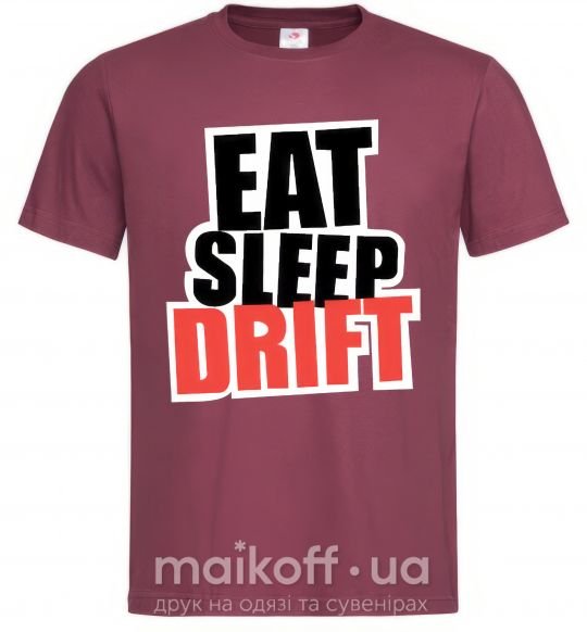 Мужская футболка Eat sleep drift Бордовый фото
