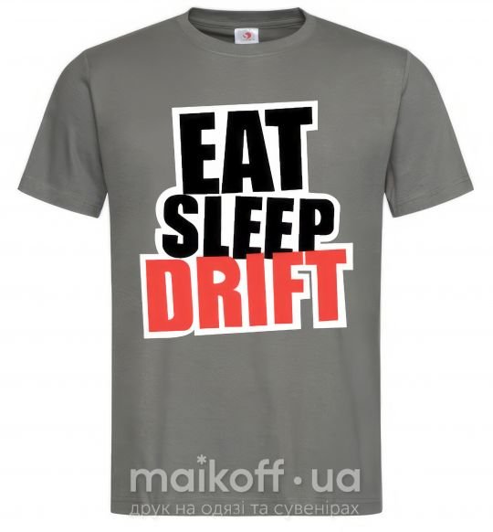 Мужская футболка Eat sleep drift Графит фото