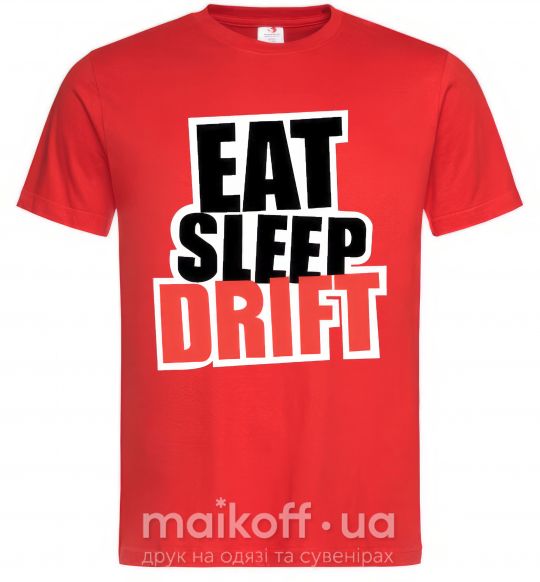 Мужская футболка Eat sleep drift Красный фото