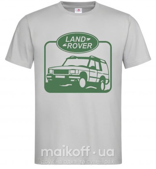 Мужская футболка Land rover car Серый фото