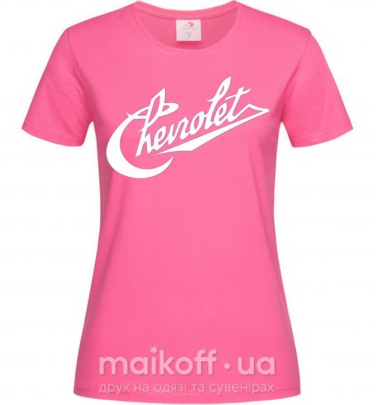 Женская футболка Chevrolet надпись Ярко-розовый фото