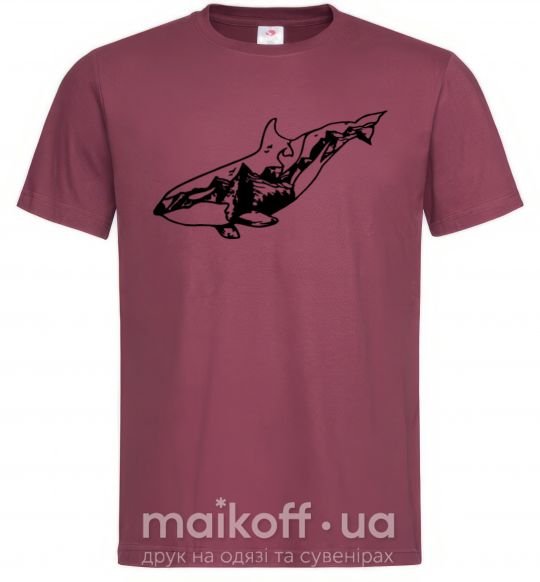 Мужская футболка Кит горы Бордовый фото