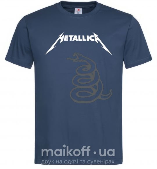 Мужская футболка Metallika snake Темно-синий фото