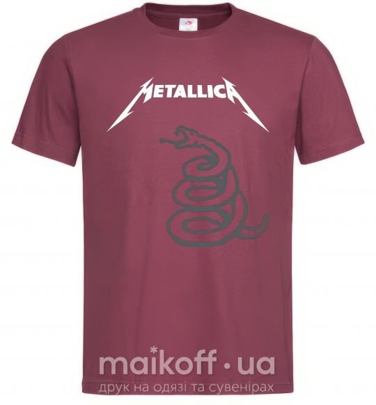 Мужская футболка Metallika snake Бордовый фото