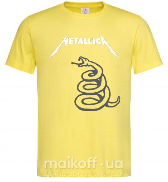 Мужская футболка Metallika snake Лимонный фото