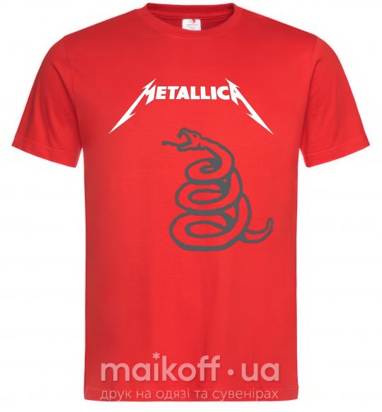 Мужская футболка Metallika snake Красный фото