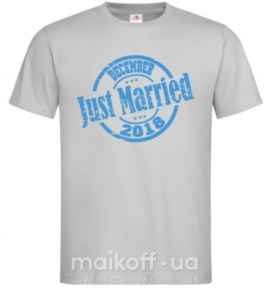 Мужская футболка Just Married December 2018 Серый фото