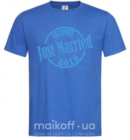 Мужская футболка Just Married December 2018 Ярко-синий фото