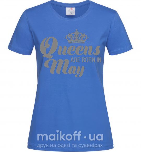 Жіноча футболка May Queen Яскраво-синій фото