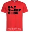 Мужская футболка Eat sleep code Красный фото