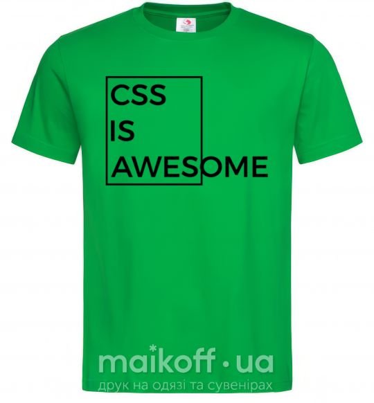 Мужская футболка Css is awesome Зеленый фото