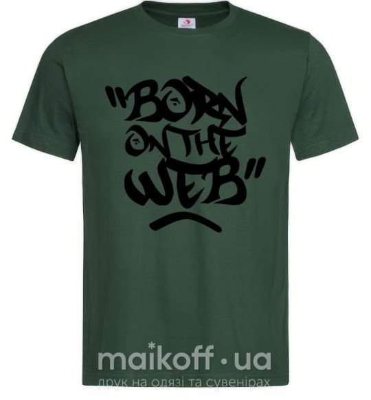 Чоловіча футболка Born on the web Темно-зелений фото