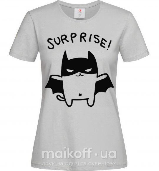 Женская футболка Bat cat Серый фото