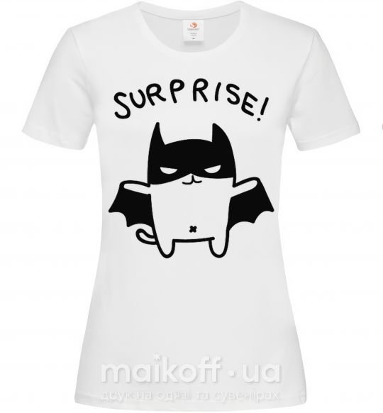 Жіноча футболка Bat cat Білий фото