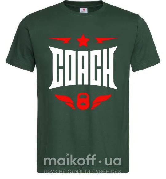 Мужская футболка Тренер Темно-зеленый фото