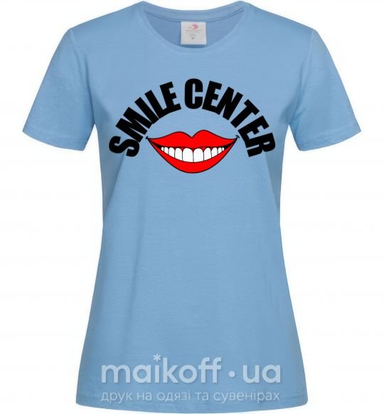 Женская футболка Smile center Голубой фото