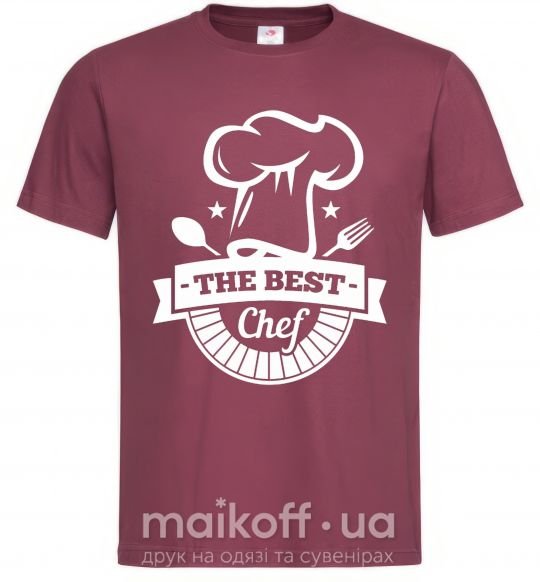 Мужская футболка The best chef Бордовый фото
