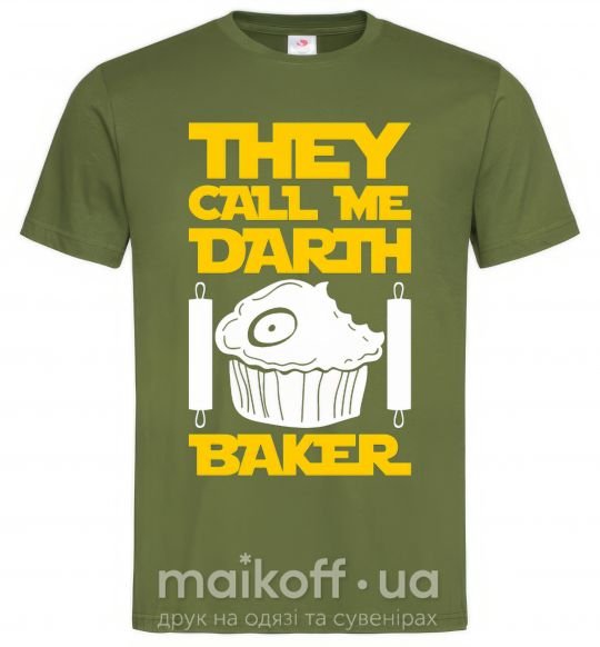 Мужская футболка They call me Darth Baker Оливковый фото