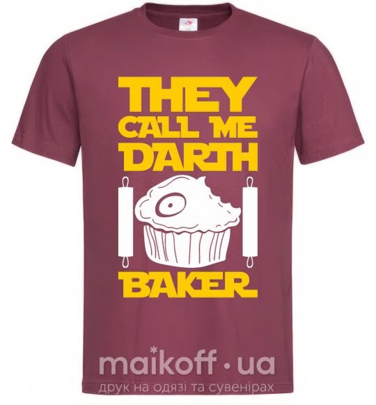 Мужская футболка They call me Darth Baker Бордовый фото