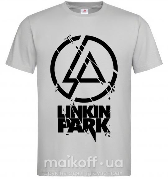 Мужская футболка Linkin park broken logo Серый фото