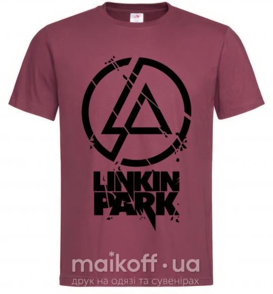 Чоловіча футболка Linkin park broken logo Бордовий фото