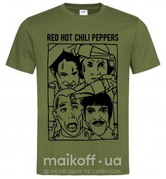 Мужская футболка Red hot chili peppers faces Оливковый фото