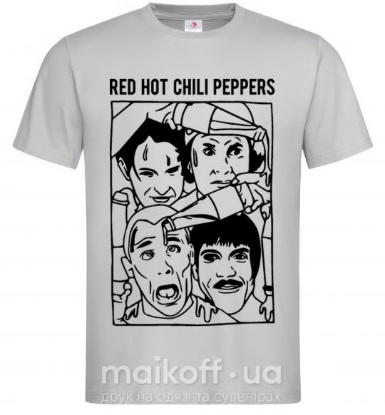 Мужская футболка Red hot chili peppers faces Серый фото