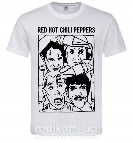 Чоловіча футболка Red hot chili peppers faces Білий фото