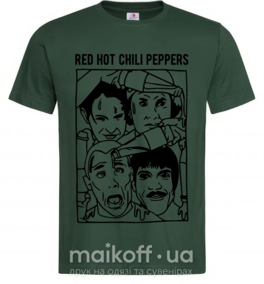 Мужская футболка Red hot chili peppers faces Темно-зеленый фото