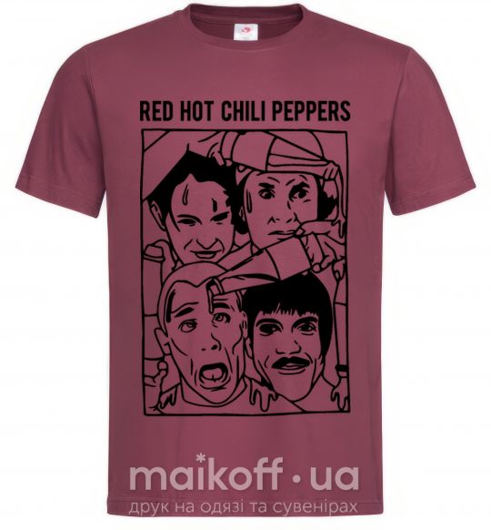 Мужская футболка Red hot chili peppers faces Бордовый фото