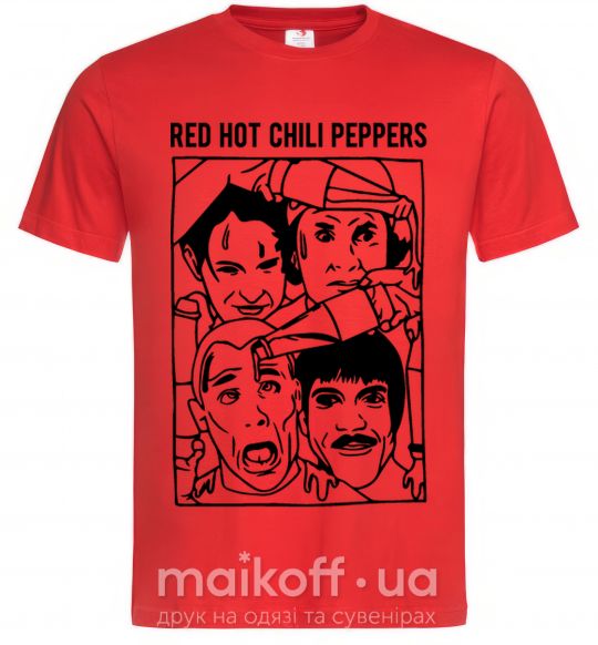 Мужская футболка Red hot chili peppers faces Красный фото