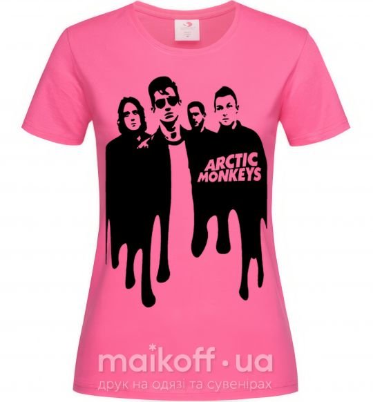 Жіноча футболка Arctic monkeys figures Яскраво-рожевий фото