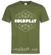 Чоловіча футболка Coldplay white logo Оливковий фото