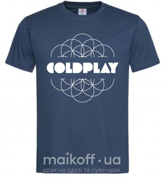 Чоловіча футболка Coldplay white logo Темно-синій фото