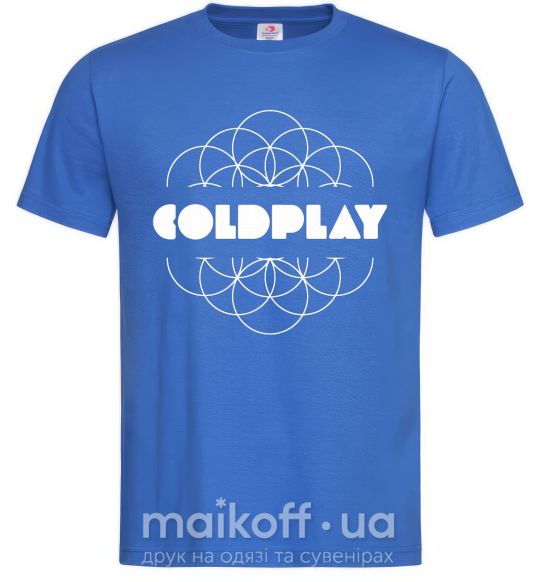 Чоловіча футболка Coldplay white logo Яскраво-синій фото