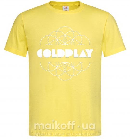 Мужская футболка Coldplay white logo Лимонный фото